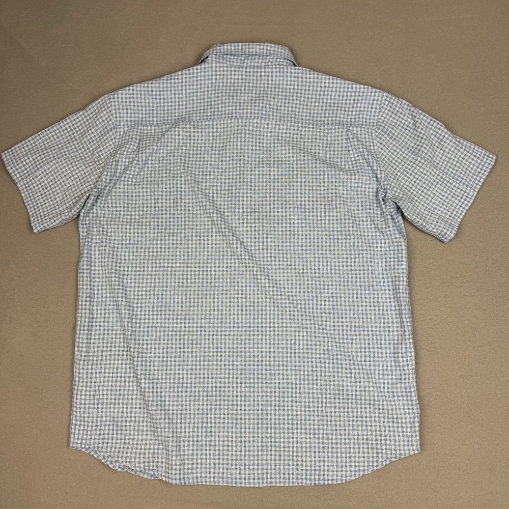 Huk Mens Short Sleeve Performance Fishing Shirt Size Large Blue Vented Plaid - Picture 3 of 9